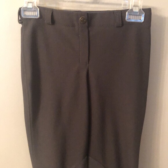 TUFFRIDER LADIES SIZE 26 DARK GREEN RIBBED LOW RISE PULL ON KNEE PATCH BREECH - Picture 4 of 10